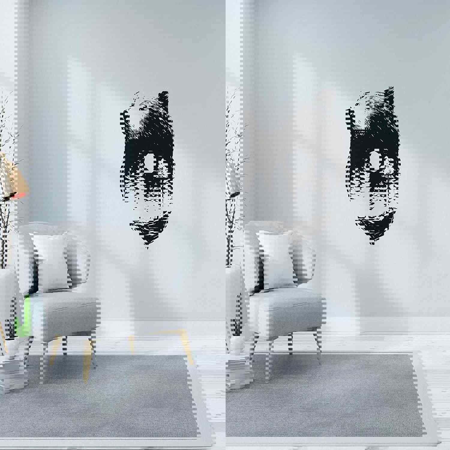 Animal Life Quote Vinyl Wall Sticker Decal - Lake Bear Silhouette