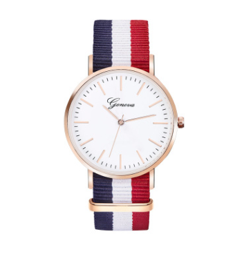 Unisex Fashion Quartz Watch with Nylon Canvas Strap - Korean Style Trendy Design