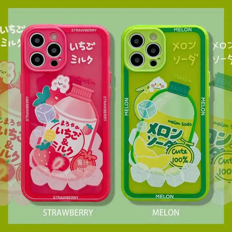 Kawaii Fruit Drink Phone Case For iPhone Case W030