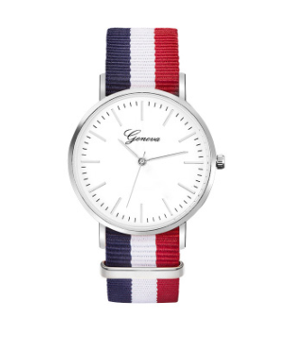 Unisex Fashion Quartz Watch with Nylon Canvas Strap - Korean Style Trendy Design