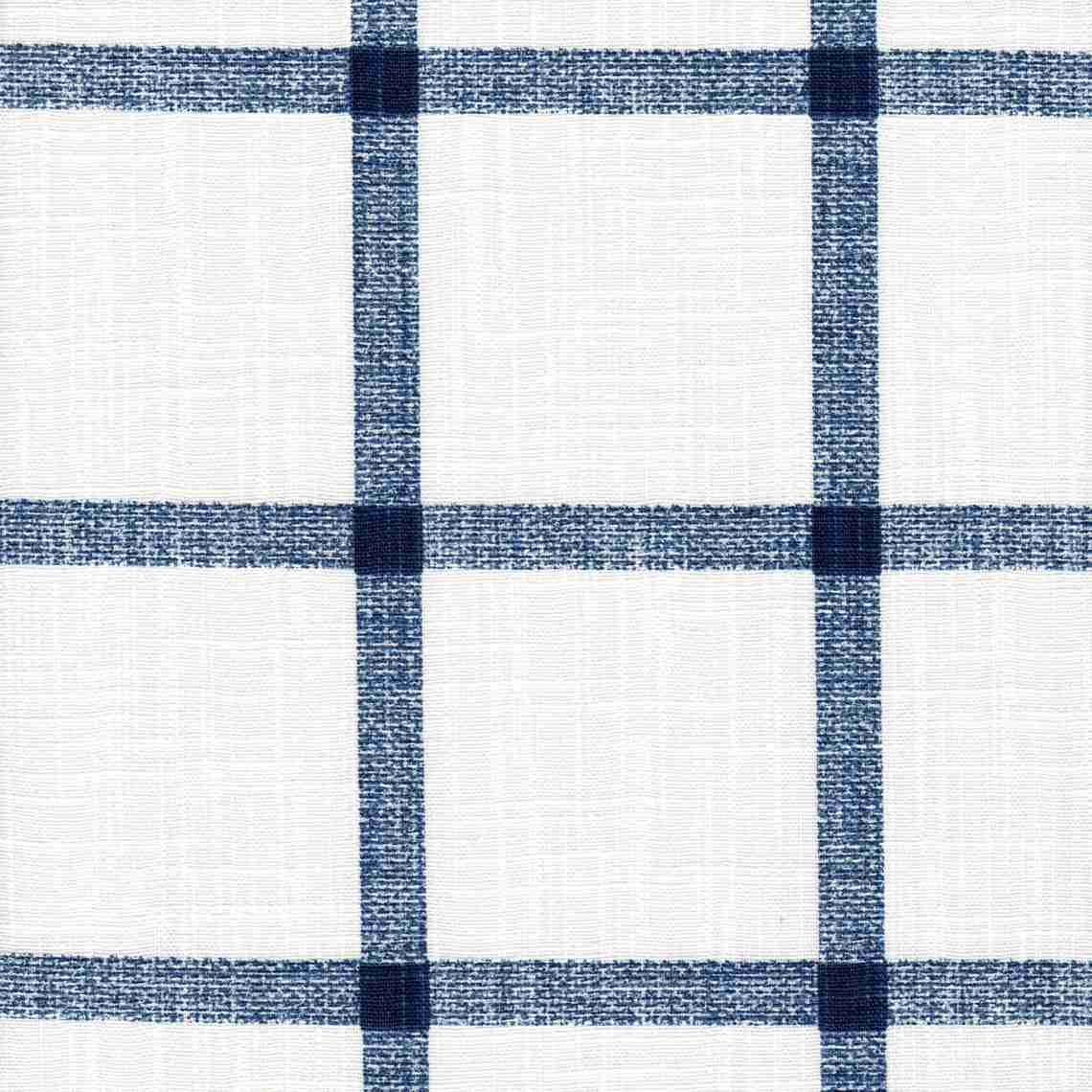 Empress Swag Valance in Aaron Italian Denim Blue Windowpane Plaid