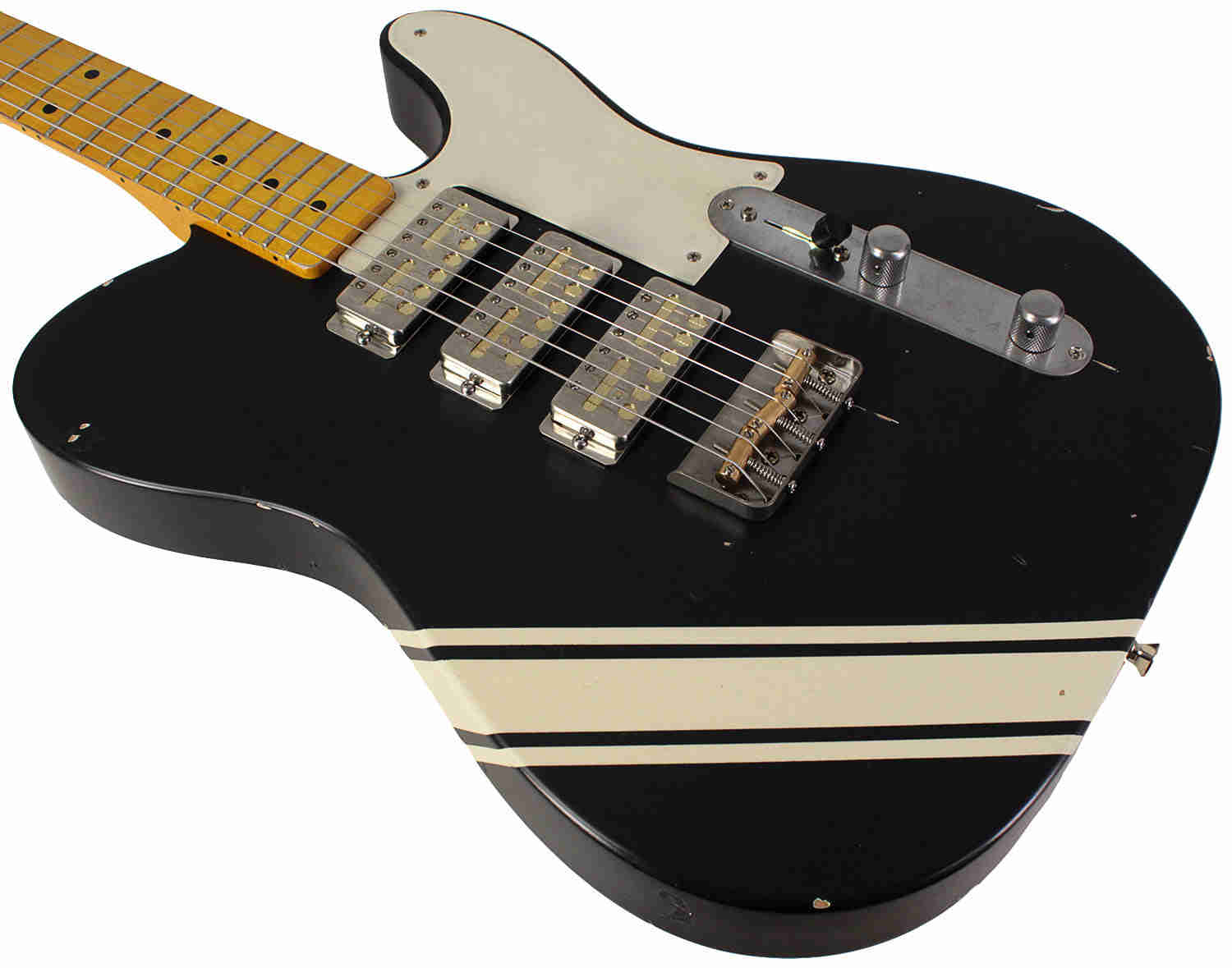 Nash GF-3 Gold Foil Guitar - Black with Competition Stripes & Light Aging