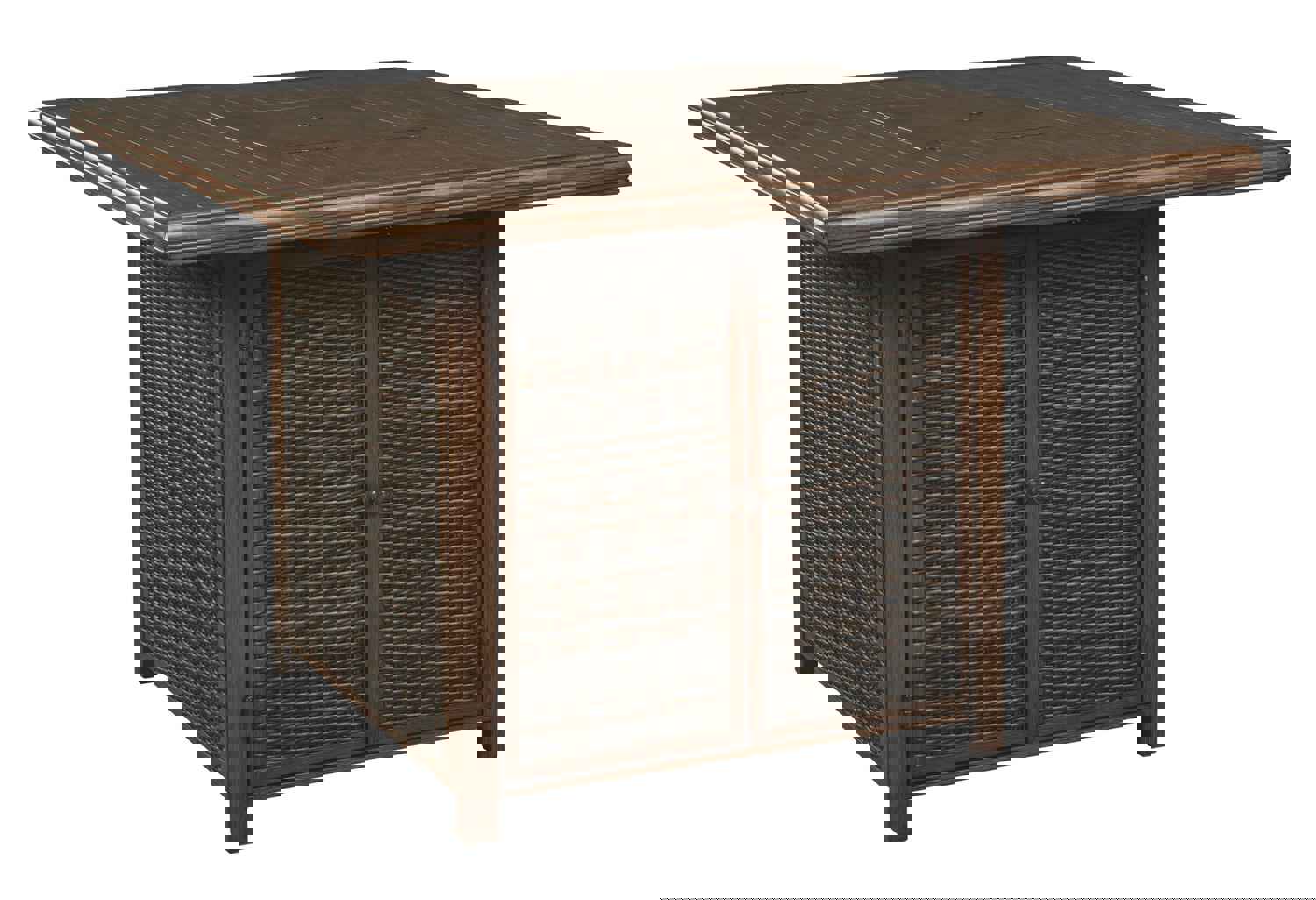 Paradise - Medium Brown - Square Bar Table with Fire Pit
