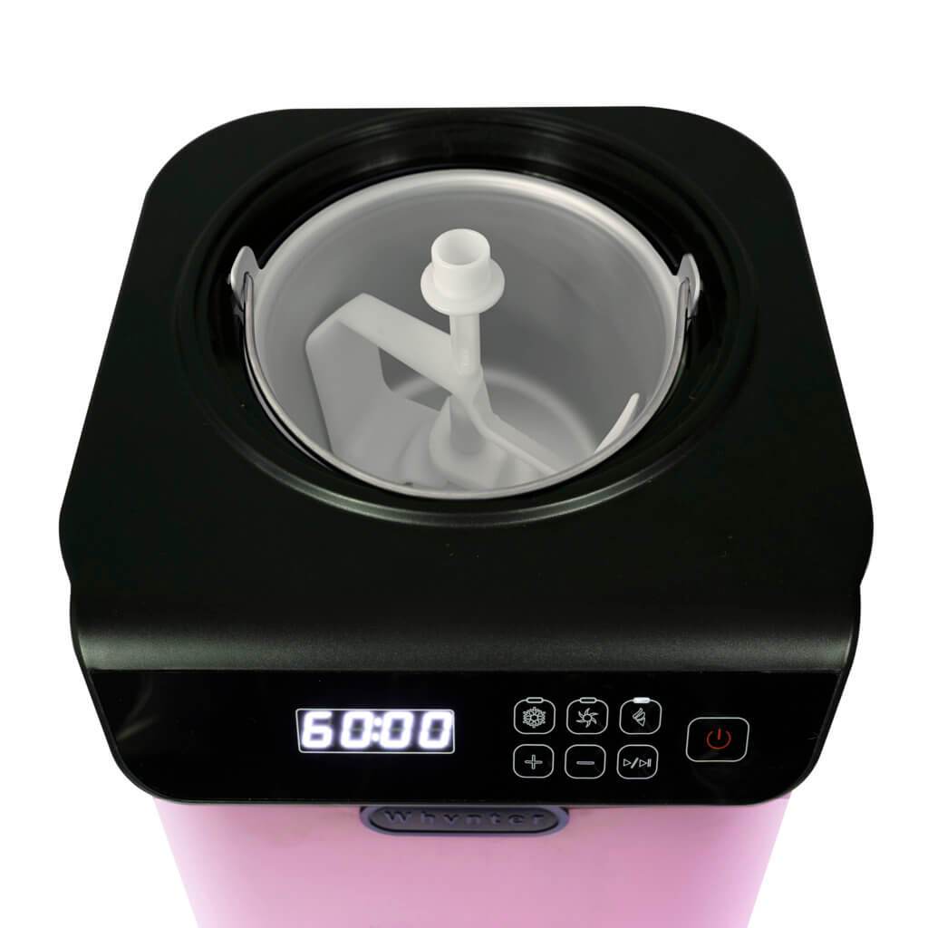 Whynter 1.28 Quart Compact Upright Automatic Ice Cream Maker with Stainless Steel Bowl - Limited Black Pink Edition