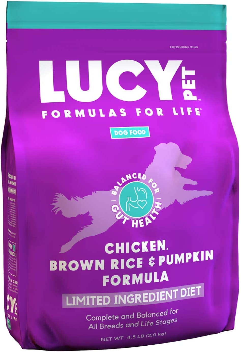Lucy Pet Chicken, Brown Rice & Pumpkin, Dry Dog Food - Limited Ingredient Diet for Sensitive Stomachs