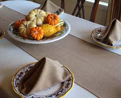 Faux Burlap Table Runner Set of 4