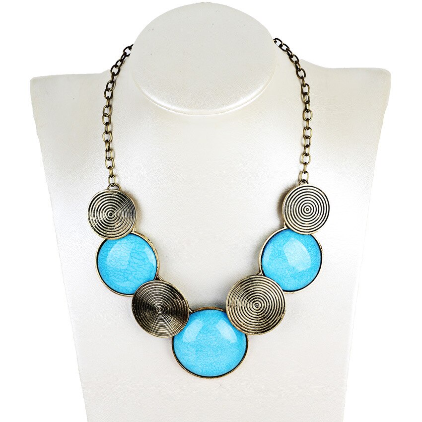 Women's Alloy Link Chain Pendant Necklace - Geometric Choker for Party