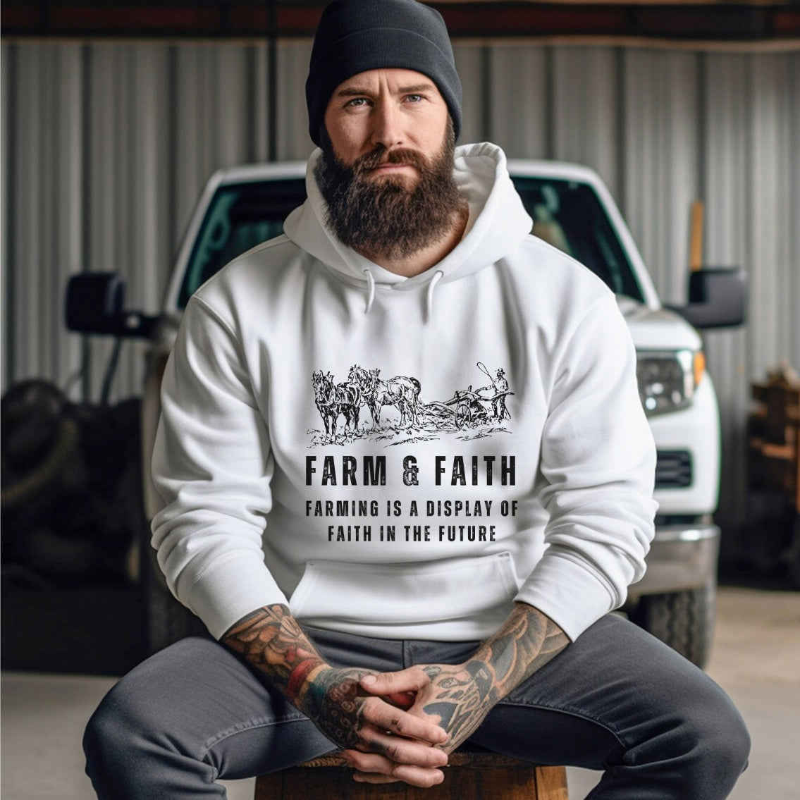 Farm & Faith Hoodie - Comfortable and Stylish Hooded Sweatshirt