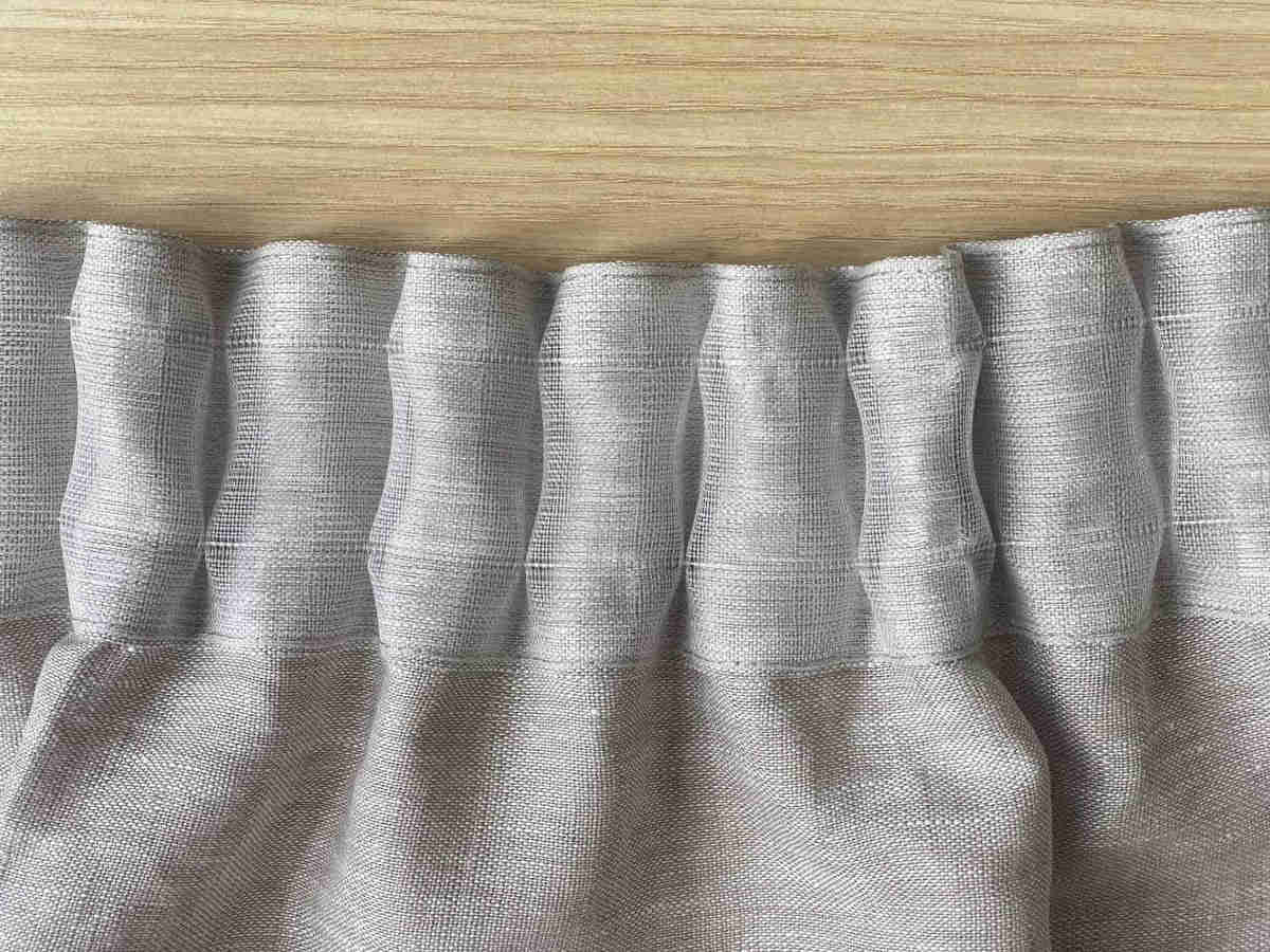 Ruffled Linen Curtain Panel - Natural Flax - Unlined - Rod Pocket or Heading for Ceiling Track
