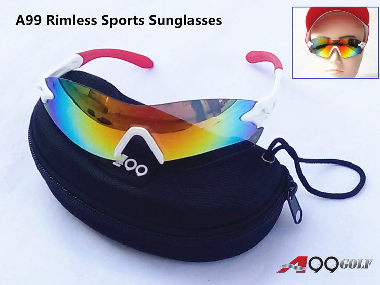 A99 Golf Multicolor Rimless Sports Sunglasses for Men & Women - UV400 Protection