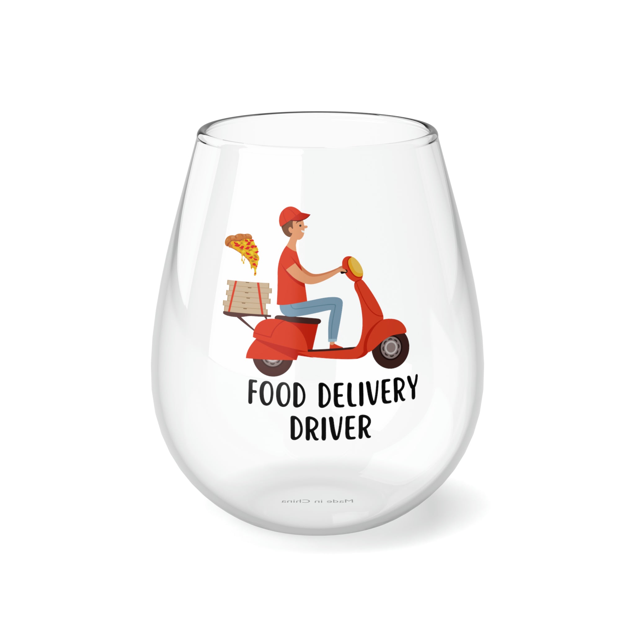 Food Delivery Driver Stemless Wine Glass - Unique Gift for Delivery Drivers