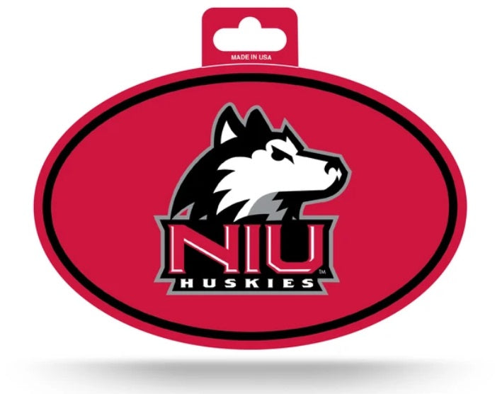Northern Illinois Huskies Oval Decal Full Color Sticker - 3.75 x 5.75 Inches