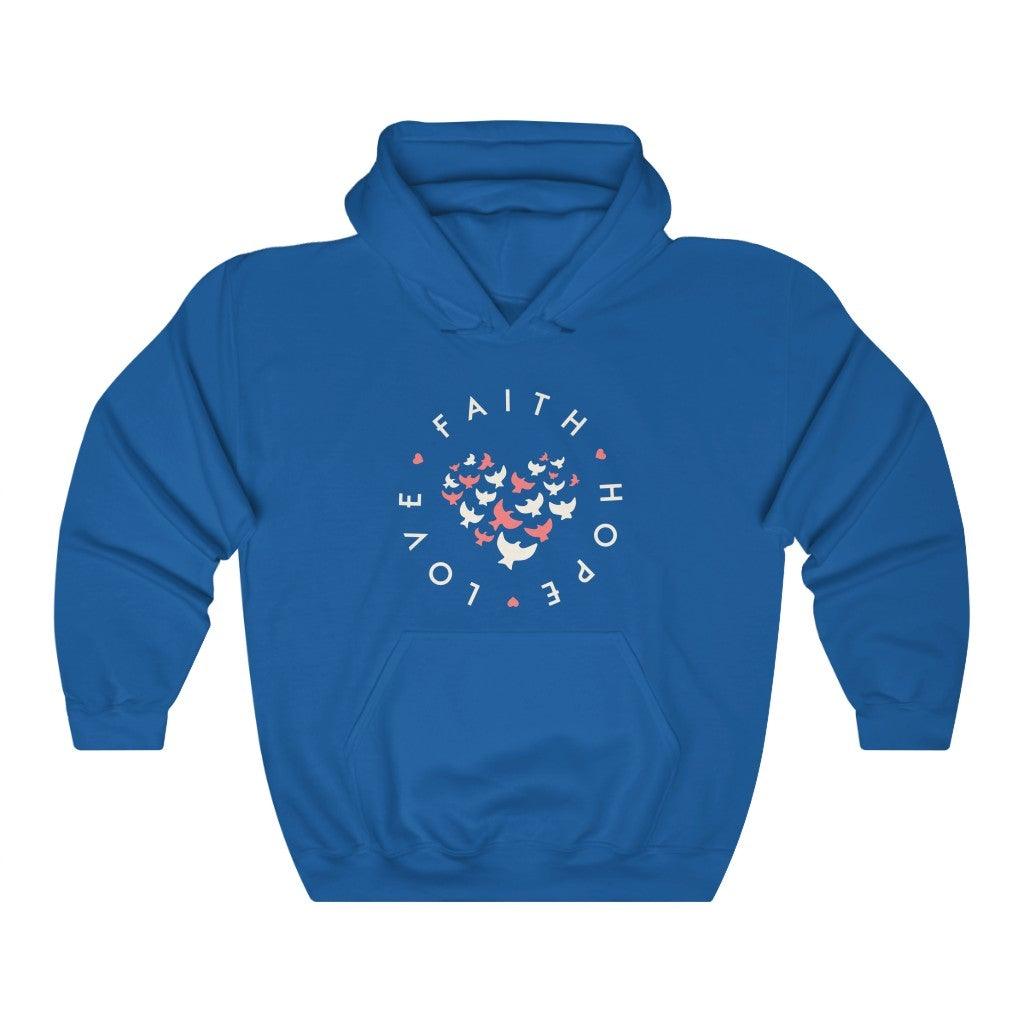 Faith Hope Love Christian Hoodie - Comfortable Gildan Hoodie