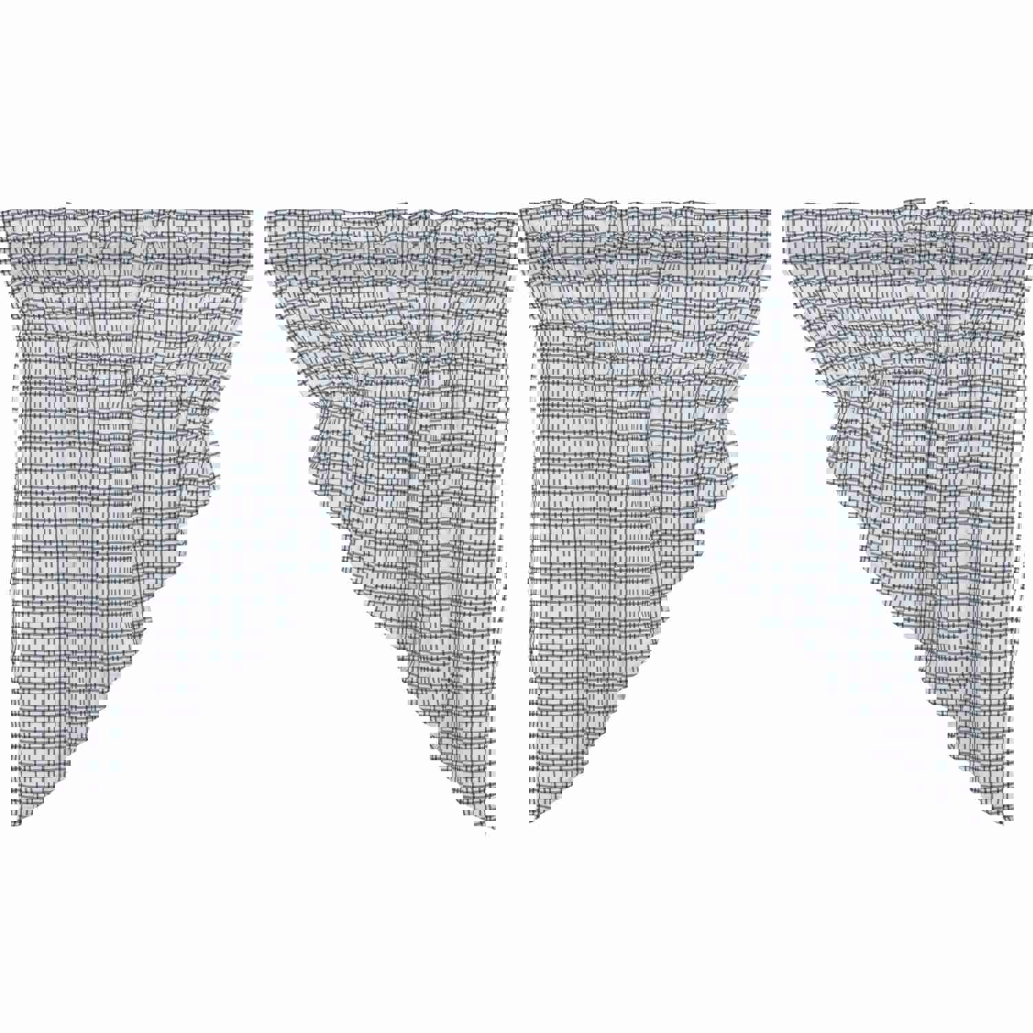 Sawyer Mill Blue Plaid Prairie Swag Set of 2 36x36x18