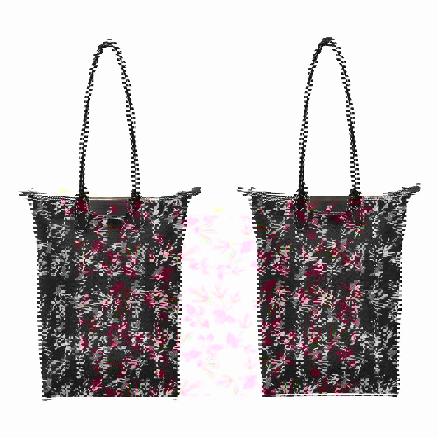 Floral Green Black Single-Shoulder Lady Handbag
