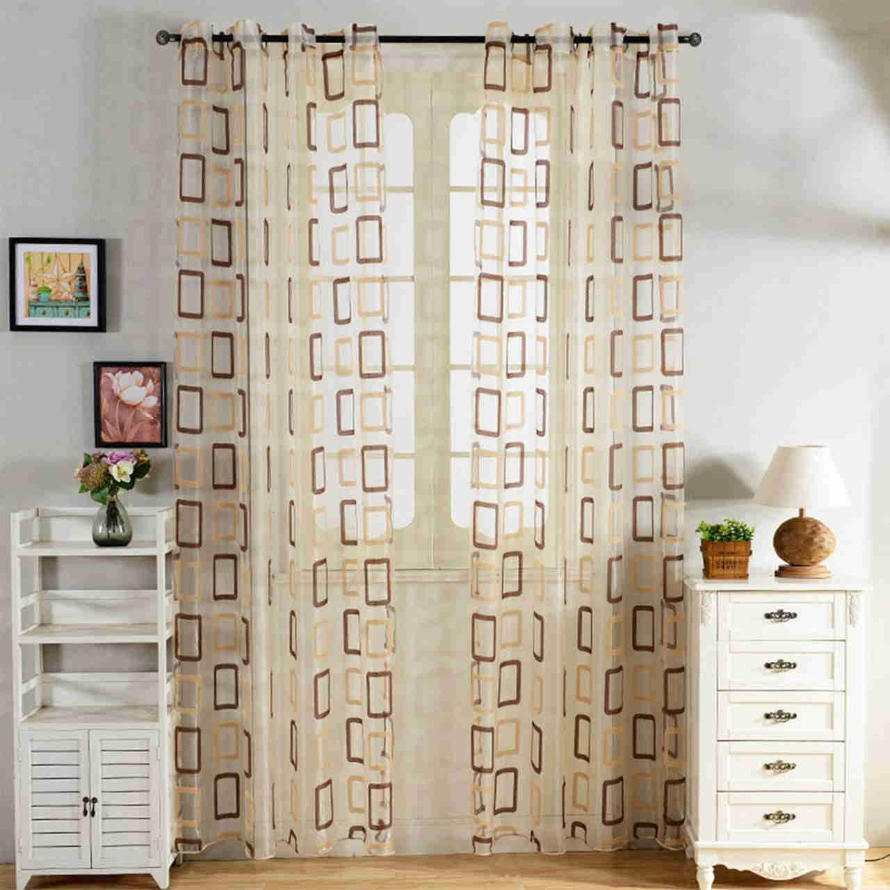 Dolce Mela Modern Sheer Curtain Panels - 60x100 Inches