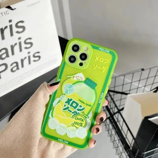 Kawaii Fruit Drink Phone Case For iPhone Case W030