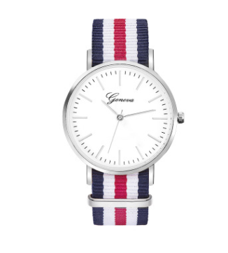 Unisex Fashion Quartz Watch with Nylon Canvas Strap - Korean Style Trendy Design