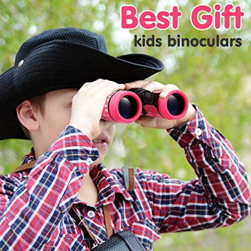 Shock Proof Toy Binoculars for Kids - Pink, Ideal for Bird Watching & Outdoor Adventures