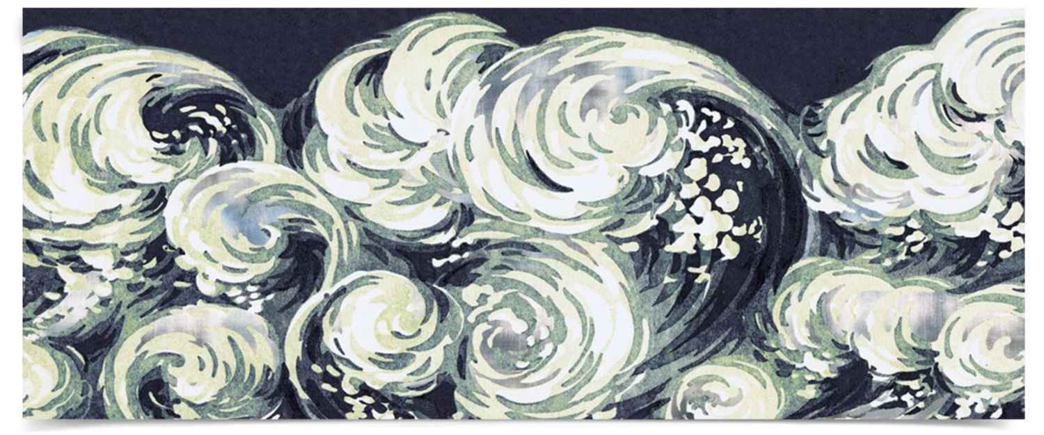 Silver Leaf Wave Art by Natural Curiosities