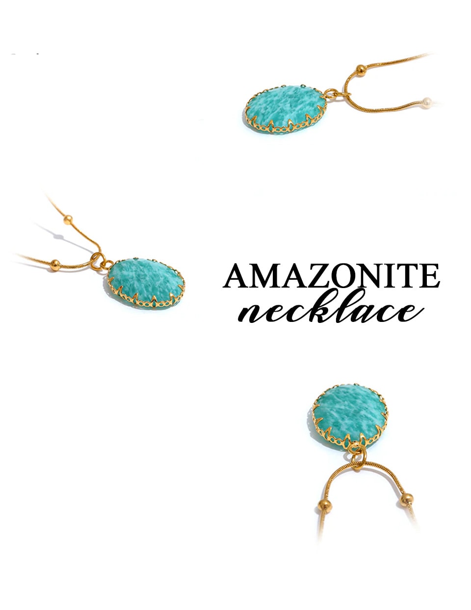 Aria Amazonite Necklace - Elegant Blue-Green Gemstone Pendant