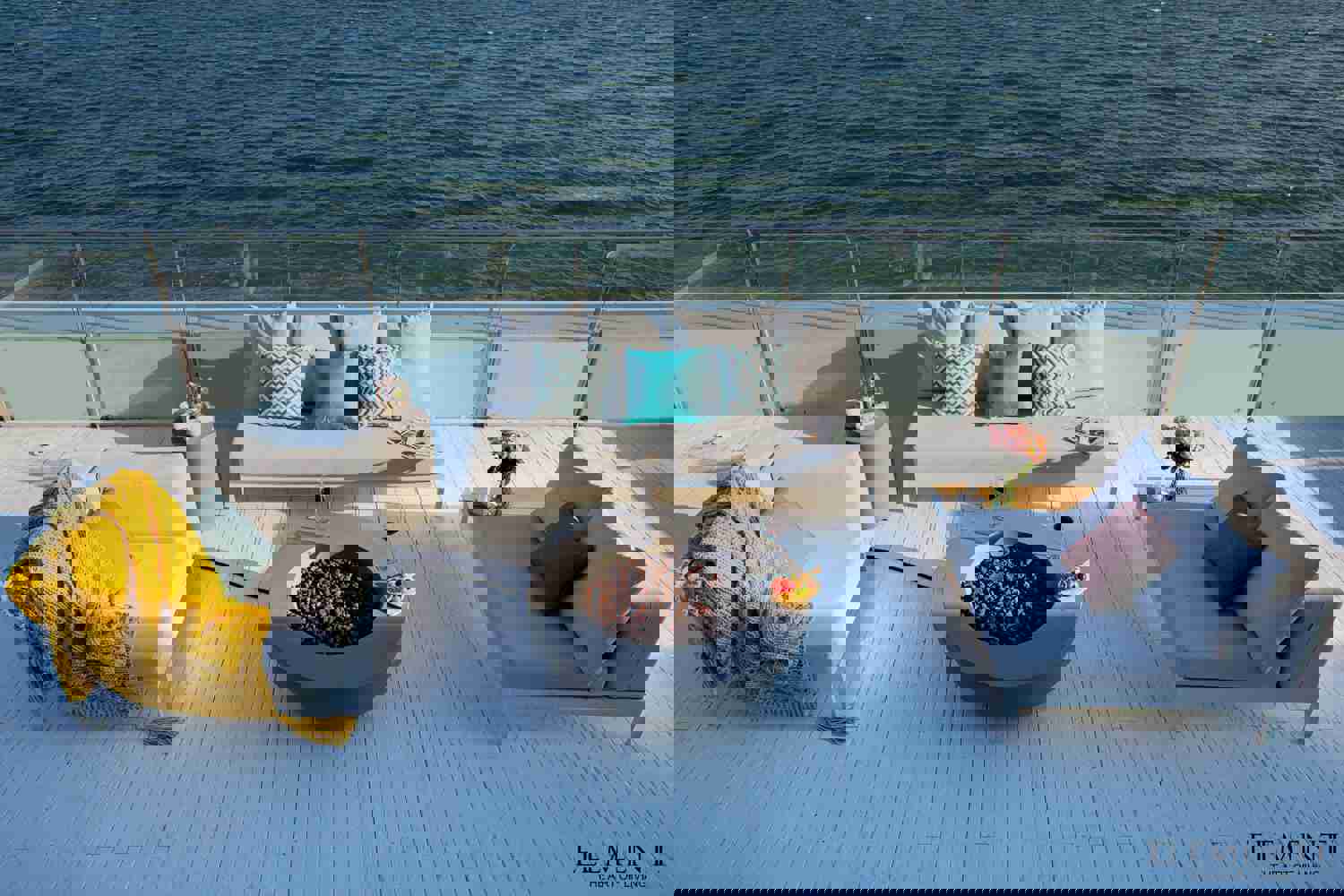 Lunar Bowl Concrete Round Fire Pit Table - Light Gray