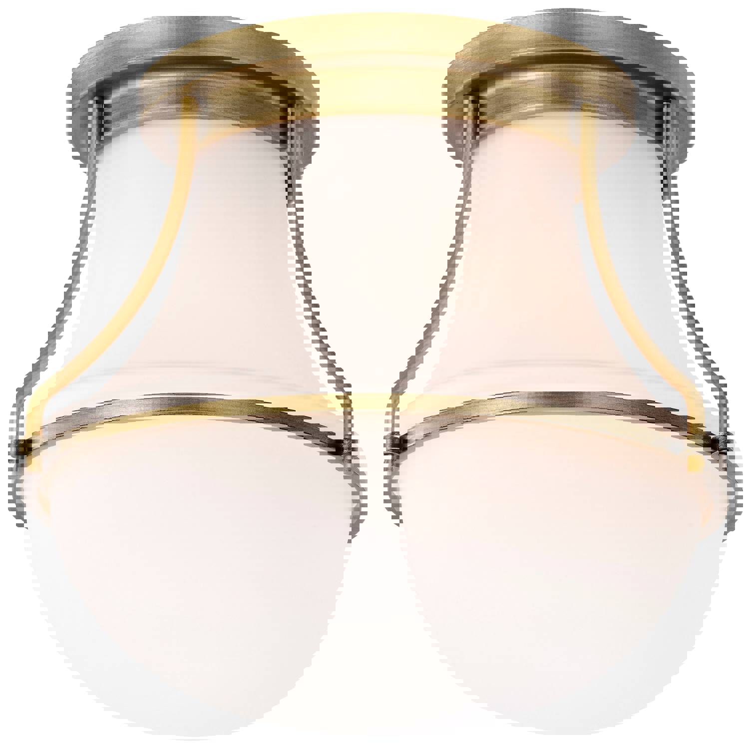 SATCO/NUVO Valdora 1 Light Flush Mount 10 Inch Natural Brass Finish White Opal Glass (60-7860)