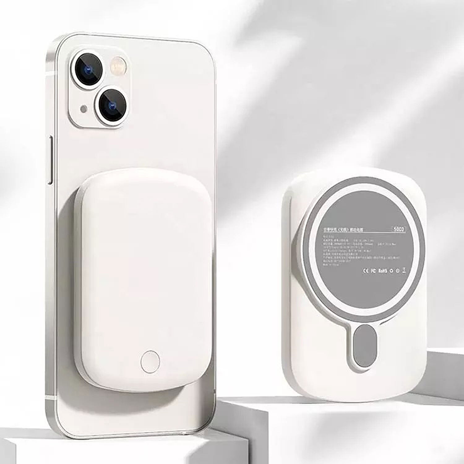 DistinctInk Magnetic Battery Pack - Wireless Portable Charger with USB-C for MagSafe iPhone 14/13/12