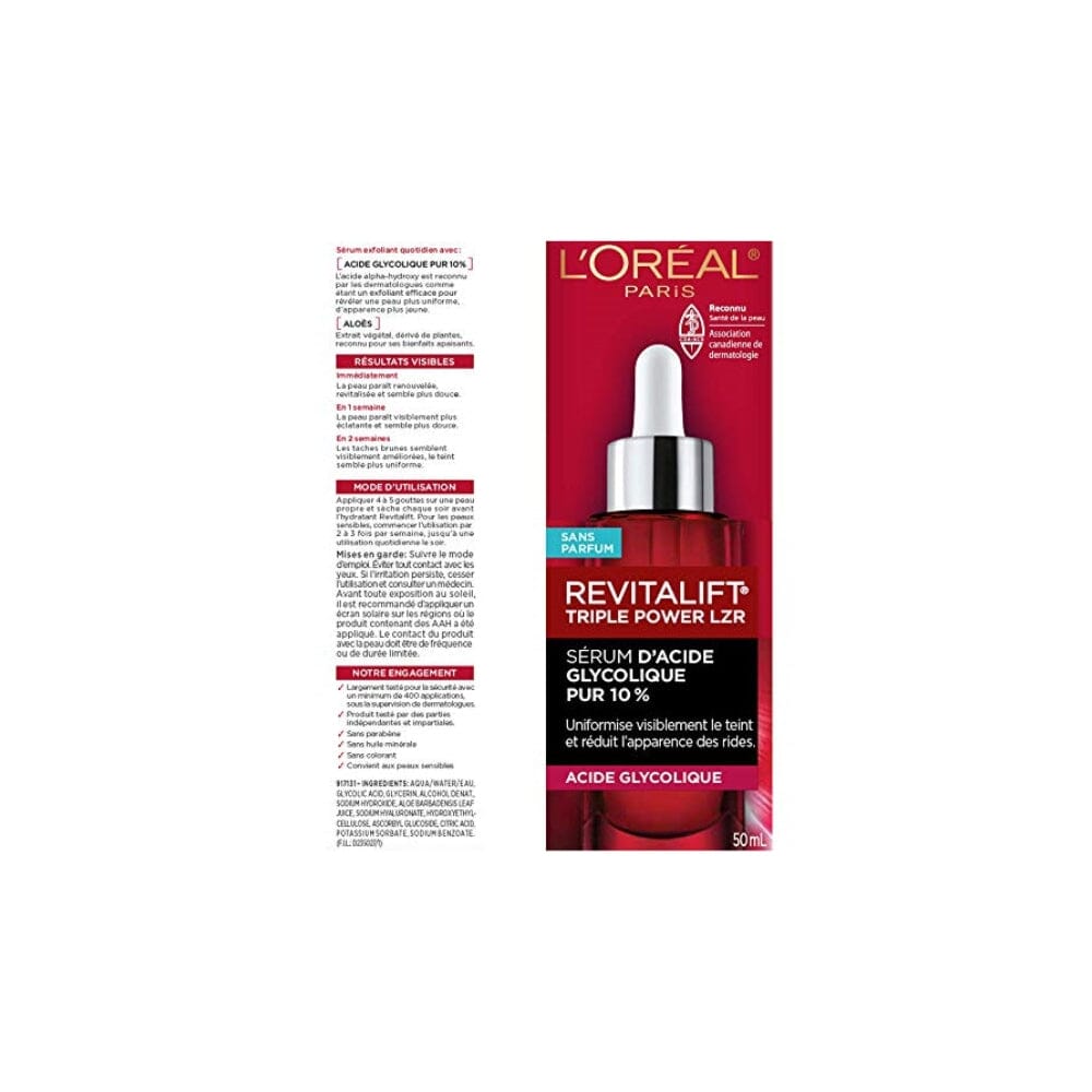 LOreal Paris 10% Pure Glycolic Acid Serum for Face - Dark Spot Corrector & Anti-Aging