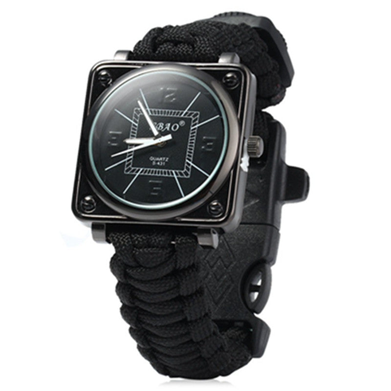Men's Outdoor Survival Watch with Compass and Emergency Features