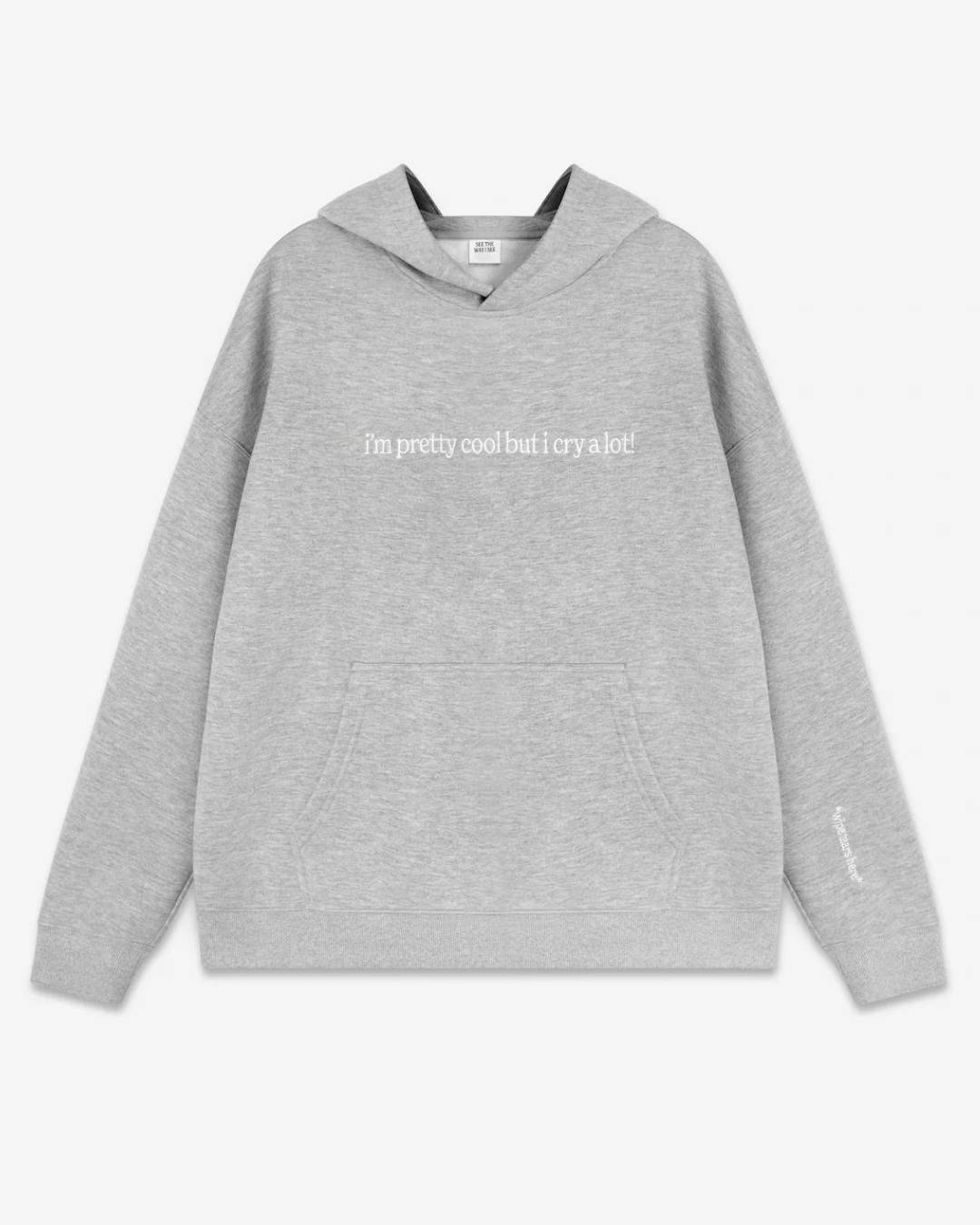 Cry A Lot! (wipe tears here)™ Hoodie - Charcoal