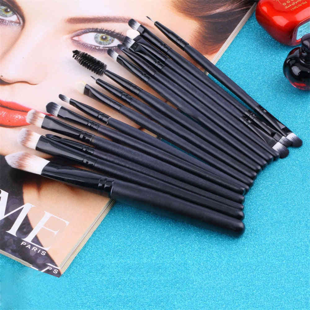 15pcs Makeup Brush Set - Eye Shadow, Foundation, Eyebrow & Lip Brushes