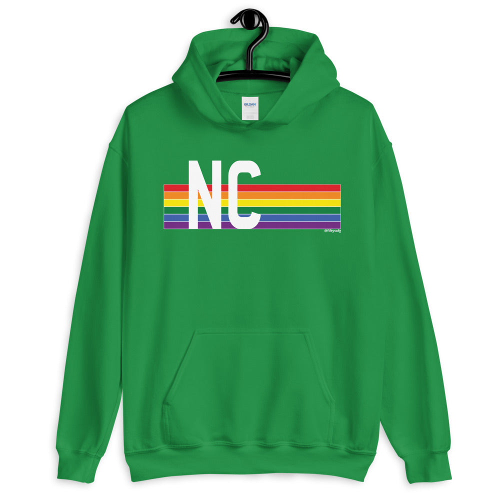 North Carolina Pride Retro Rainbow - Unisex Hoodie