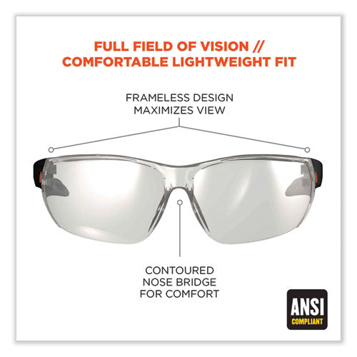 Skullerz Vali Frameless Safety Glasses - Lightweight, UV Protection, Full Vision
