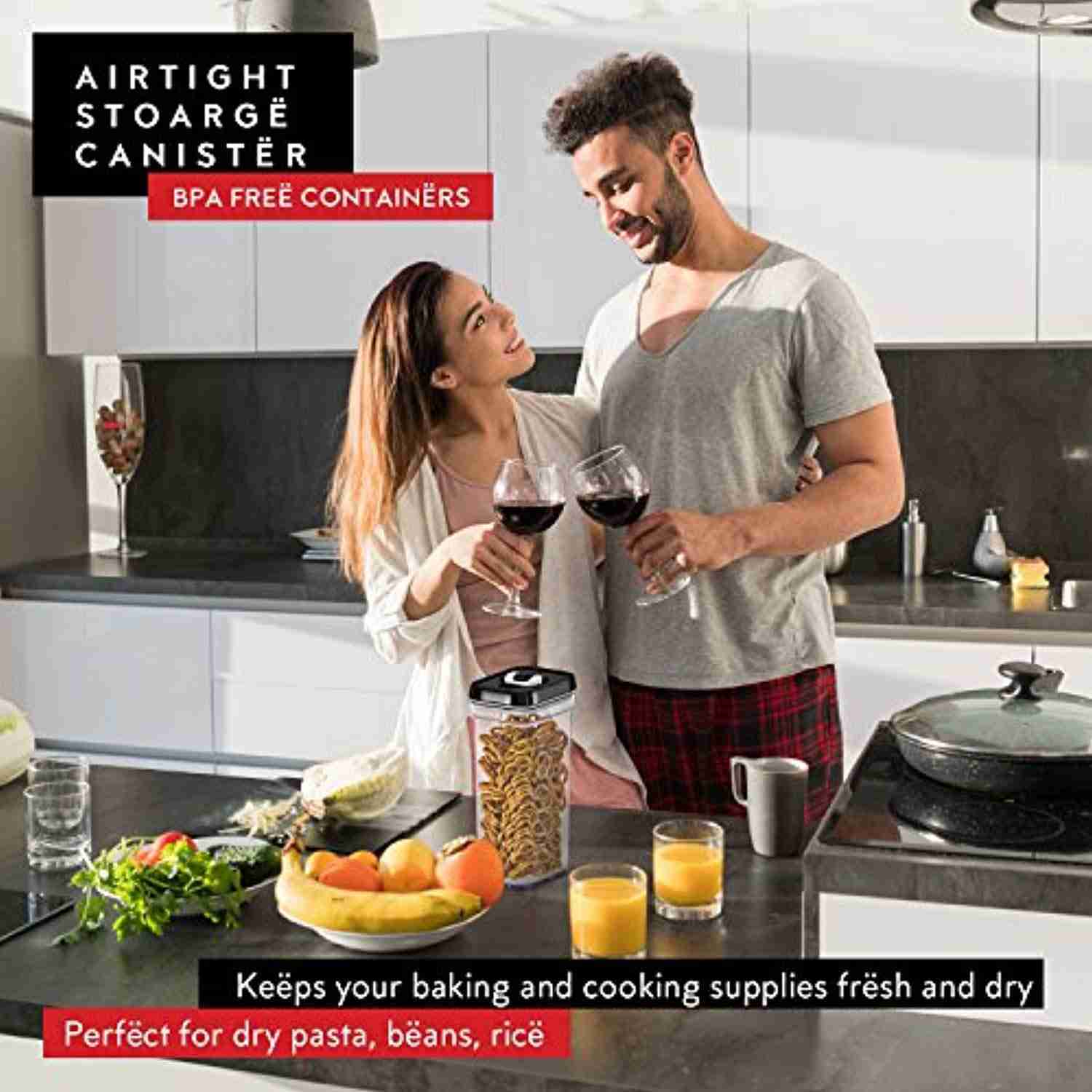 Dwellza Kitchen Airtight Food Storage Containers with Lids – 6 Piece Set