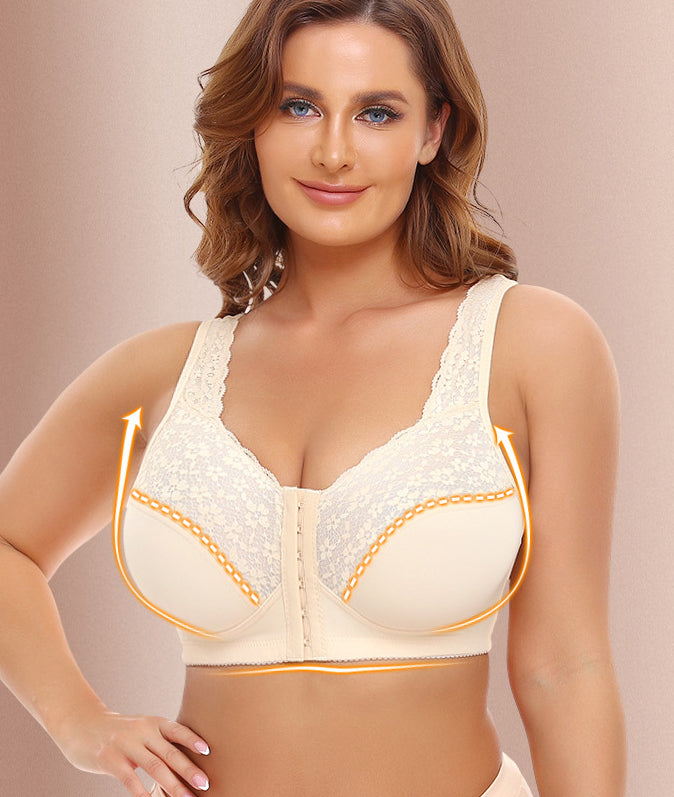 BETTYBRA® FULL COVERAGE FRONT HOOKS WIRELESS LACE BRA (BUY 1 GET 1 FREE)