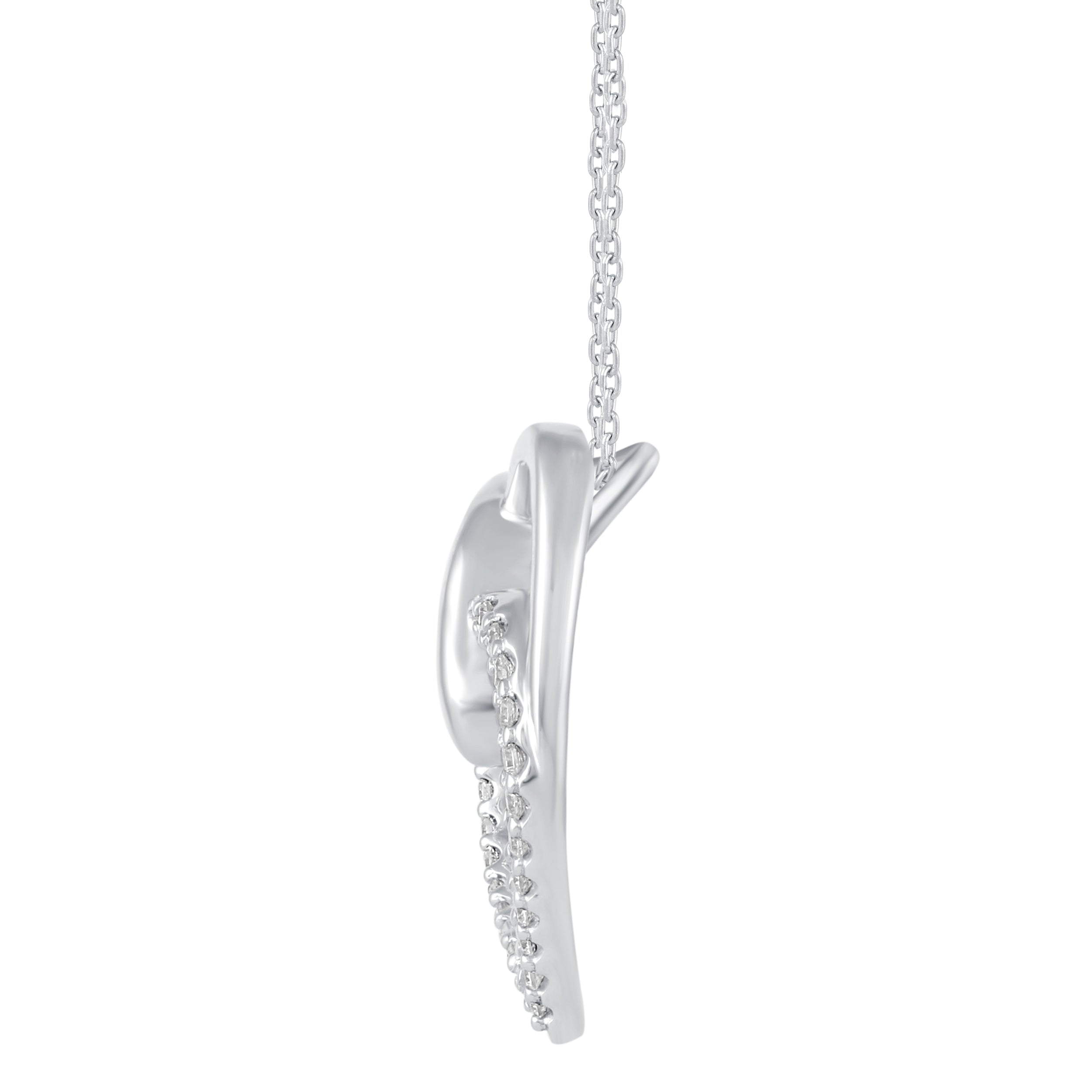 1/4 Cttw Diamond Twin Heart Pendant Necklace in 925 Sterling Silver