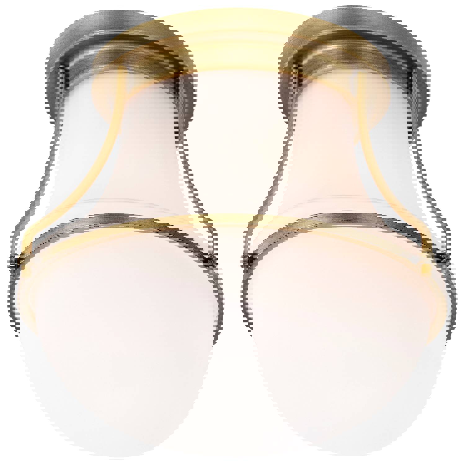SATCO/NUVO Valdora 1 Light Flush Mount 10 Inch Natural Brass Finish White Opal Glass (60-7860)