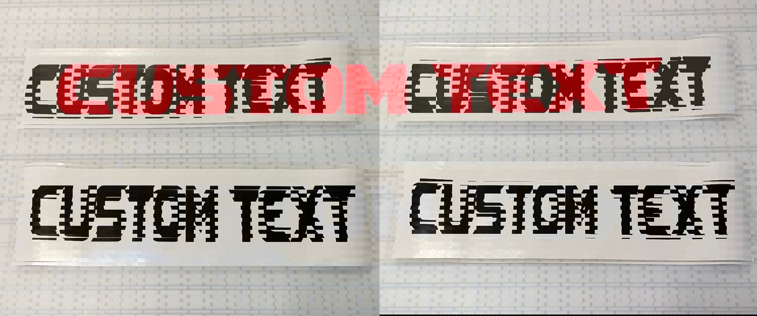 Custom Text Jeep Hood Decal - 2 Decals Set for Wrangler JL JK YJ TJ - Multiple Colors Available