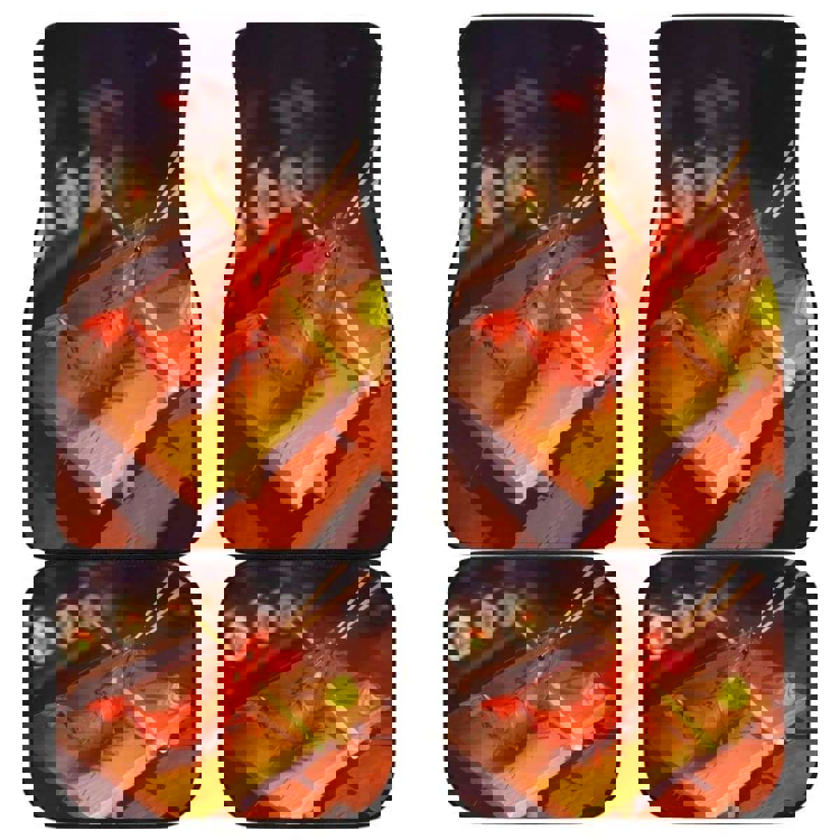 Shrim Food Sushi Cartoon Car Floor Mats Universal Fit 051012 (Set of 4)