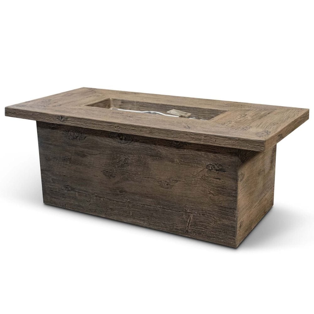 Top Fires Grove 60-Inch Rectangular Wood Grain GFRC Gas Fire Pit Table