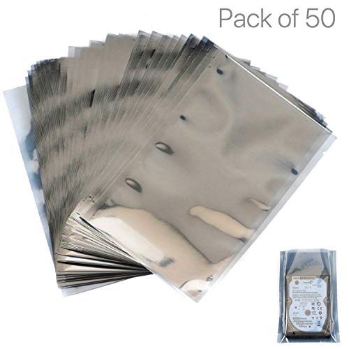 50 Pack Heat Seal Anti Static Mylar Bags for Electronic Components (10cm x 15cm)