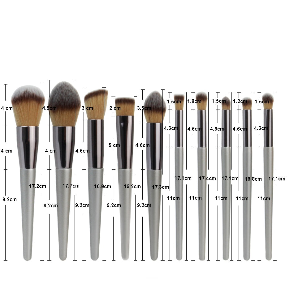 9/10 Pieces Kabuki Makeup Brushes Set For Foundation Powder Blush Eyeshadow Concealer