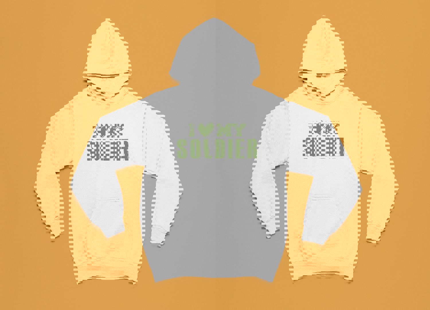 I Love My Soldier Hoodie - Military Girlfriend Hoodie with Front and Back Design