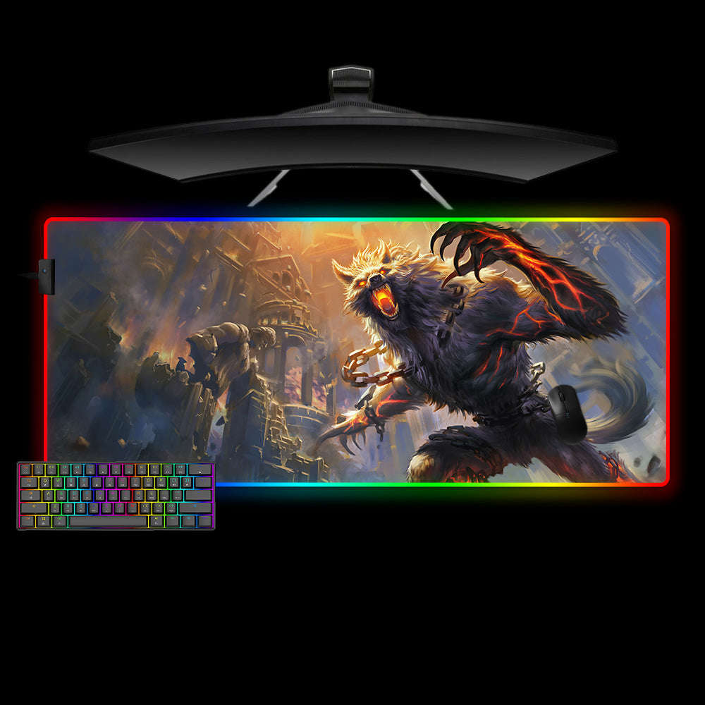 Fenrir Design M-XXL Size RGB Gaming Mouse Pad with LED Strip