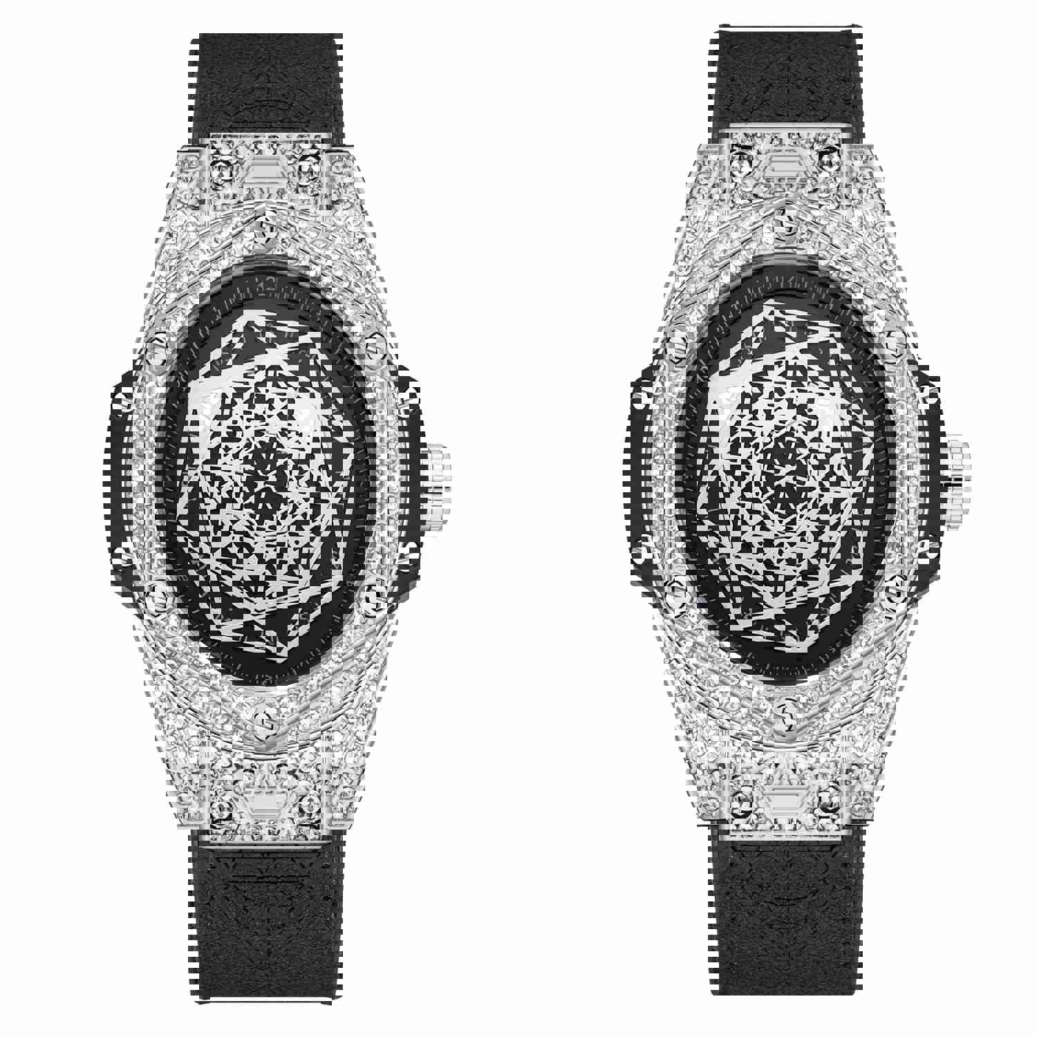 KIMSDUN Men's Automatic Mechanical Watch with Diamond-studded Silicone Strap - K-109A