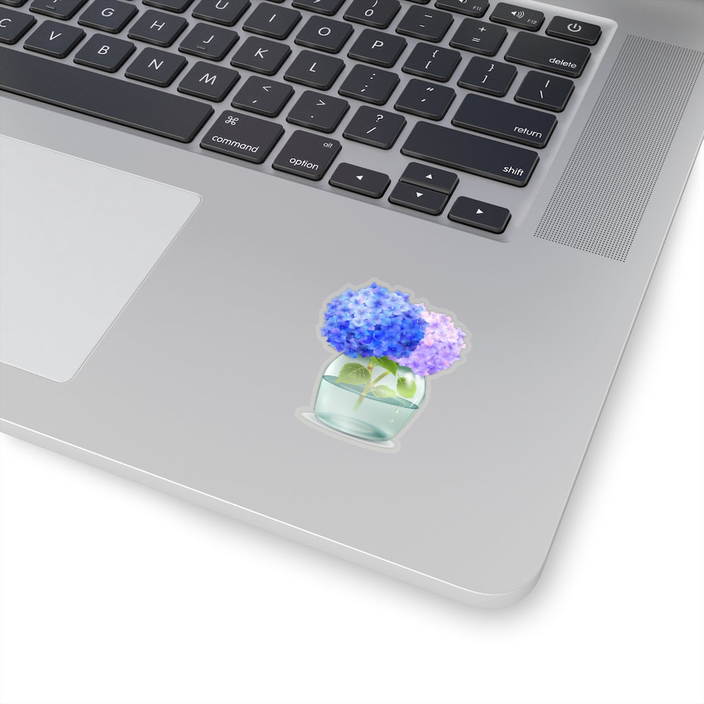 Hydrangea in Jar Sticker - Trendy Flower Decal for Laptop, Water Bottle, Tumbler, and Wall