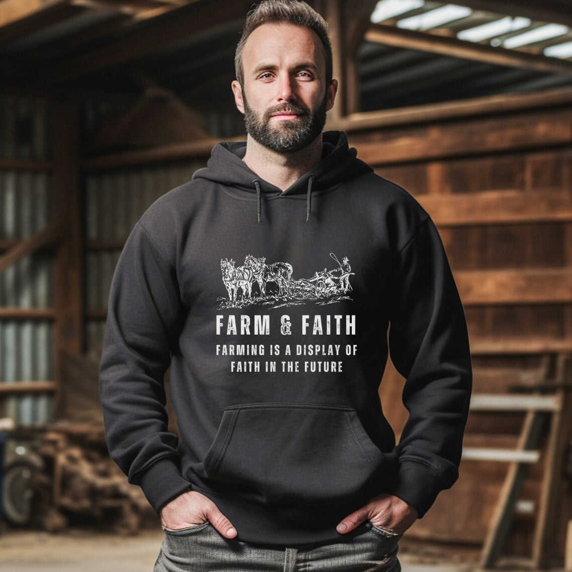 Farm & Faith Hoodie - Comfortable and Stylish Hooded Sweatshirt