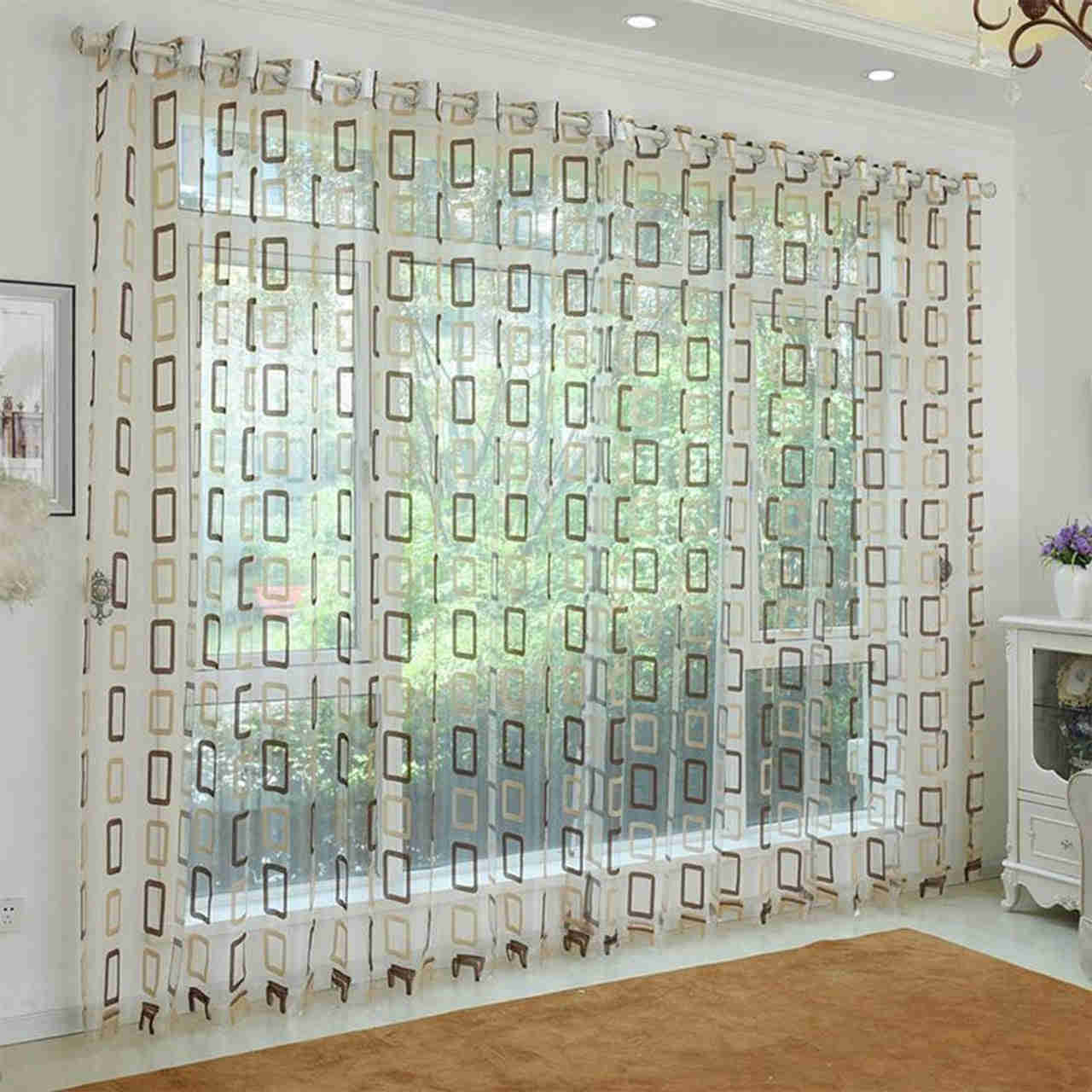 Dolce Mela Modern Sheer Curtain Panels - 60x100 Inches