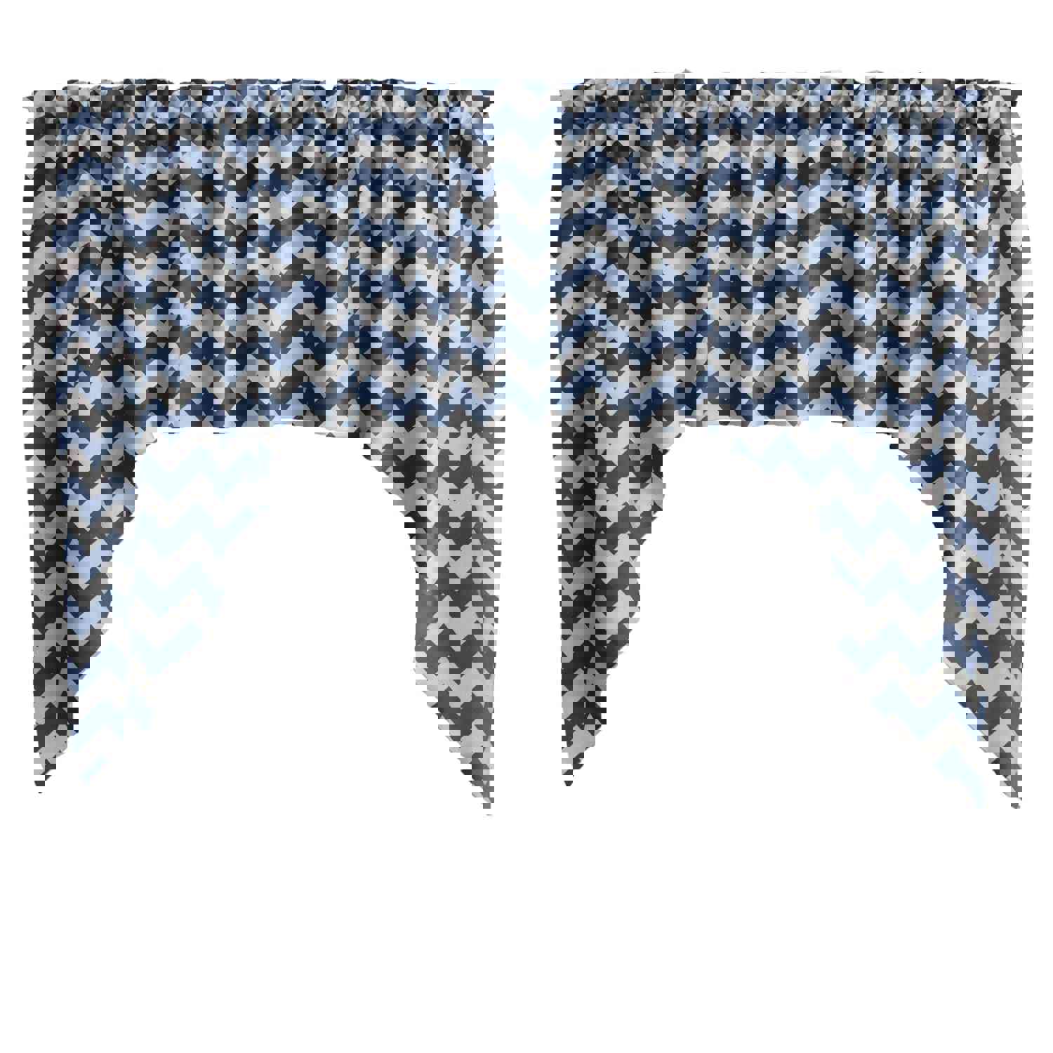 Swag Valance Cotton Chevron Zig Zag Print 58 Wide / 36 Tall